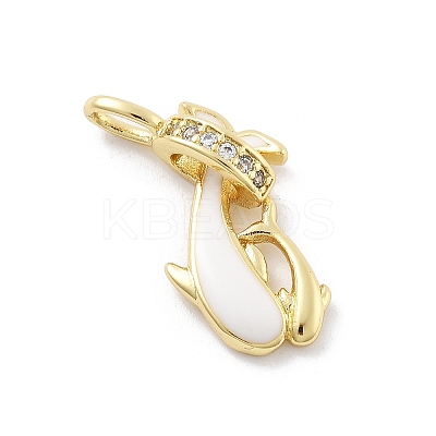 Brass Micro Pave Cubic Zirconia Pendants KK-Z098-07G-01-1