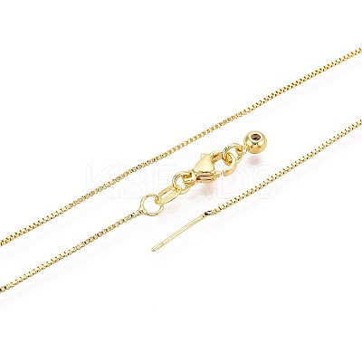 Brass Box Chain Adjustable Slider Necklaces NJEW-B119-02G-1