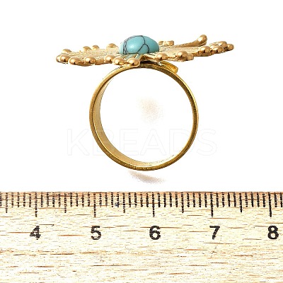 Synthetic Turquoise Finger Rings LS-RJEW-G339-03G-01-1