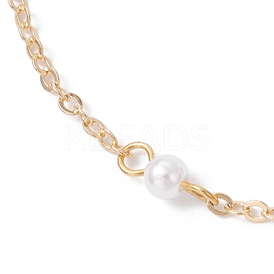 ABS Plastic Imitation Pearl Beads Link Bracelets NJEW-JB12195-02-1