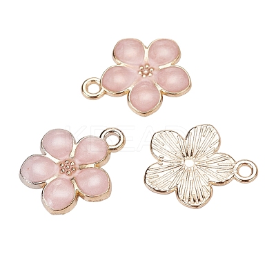 Light Gold Plated Alloy Enamel Pendants X-ENAM-R136-17A-1