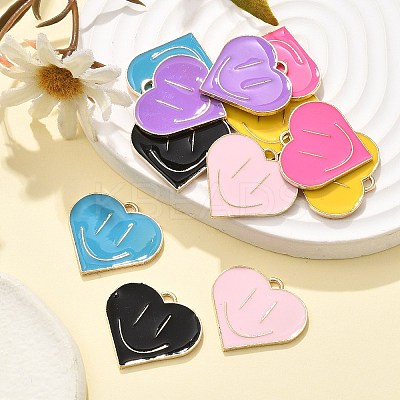 12Pcs 6 Colors Alloy Enamel Pendants ENAM-FP0001-77-1