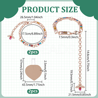 Bees Zinc Alloy & Plastic Chain Shoelaces DIY-WH0723-089RG-1