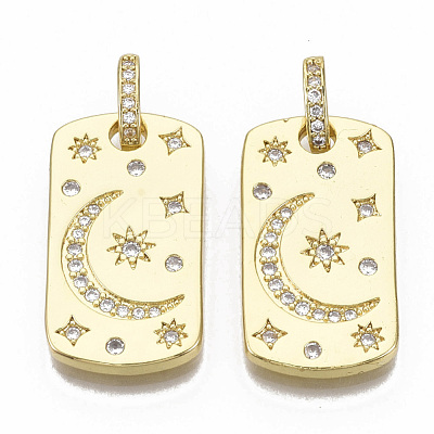 Brass Micro Pave Cubic Zirconia Pendants ZIRC-T014-020-NF-1