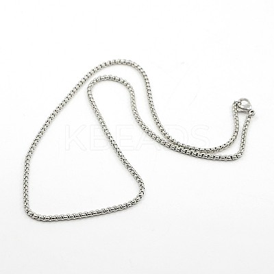 Tarnish Resistant Box Chains Necklace for Men NJEW-F027-02-2mm-1