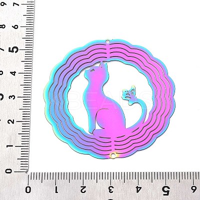 201 Stainless Steel 3D Rotating Hanging Wind Spinner STAS-T064-98-1