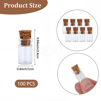 100Pcs Mini Tube Glass Wishing Bottles AJEW-CP0009-88-1