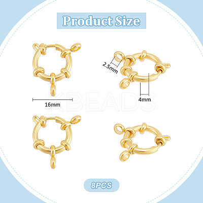 8Pcs 304 Stainless Steel Spring Ring Clasps STAS-UN0057-88-1