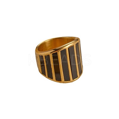304 Stainless Steel with Natural Shell Finger Rings FS-WG31488-07-1