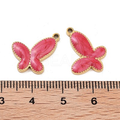 Ion Plating(IP) 304 Stainless Steel Enamel Pendants STAS-I309-01D-1