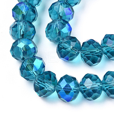 Electroplate Glass Beads Strands X-EGLA-A034-T8mm-L25-1