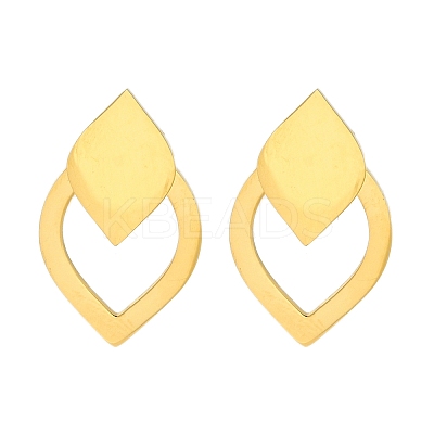 Ion Plating(IP) 304 Stainless Steel Teardrop Stud Earrings EJEW-C118-01A-1