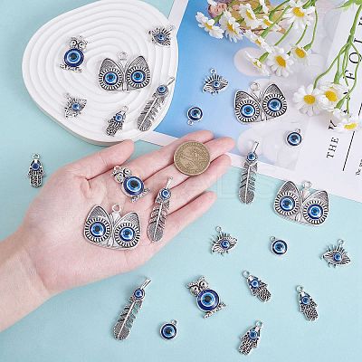 25Pcs 5 Style Alloy Enamel Pendants FIND-SZ0002-88-1