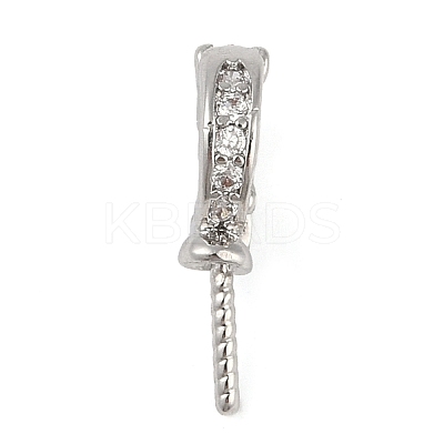 Brass Micro Pave Clear Cubic Zirconia Twister Peg Bails Pendants LS-KK-L219-03-1