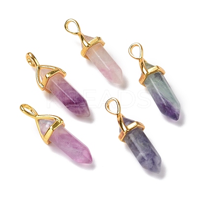 Natural Colorful Fluorite Pointed Pendants G-K329-68G-1