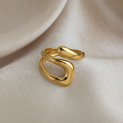 Irregular 304 Stainless Steel Cuff Open Rings for Women TO5152-1