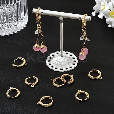 SHEGRACE Brass Micro Pave Clear Cubic Zirconia Hoop Earrings Findings XGR0155G-95G-1