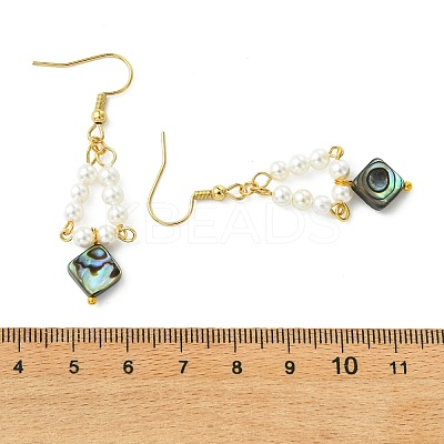 Paua Shell Dangle Earrings EJEW-JE07179-01-1