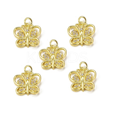 Brass Micro Pave Cubic Zirconia Charms KK-E068-VB284-1