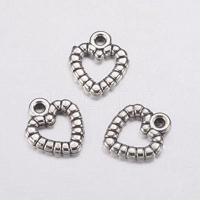 Antique Silver Plated Tibetan Style Zinc Alloy Heart Pendants X-AC0324-1