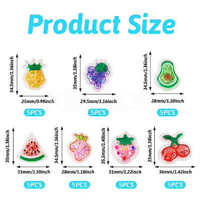 35Pcs 7 Styles PVC Plastic Cabochons KY-TA0001-43-1