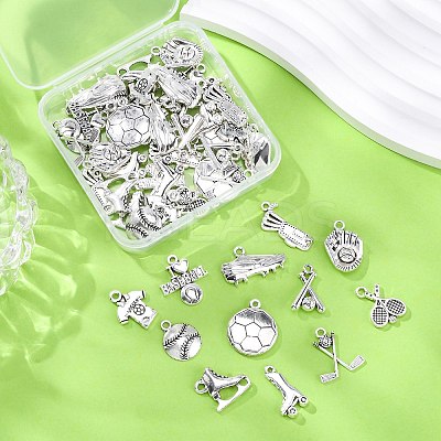 48Pcs 12 Styles Tibetan Style Alloy Pendants TIBE-FP0001-15-1