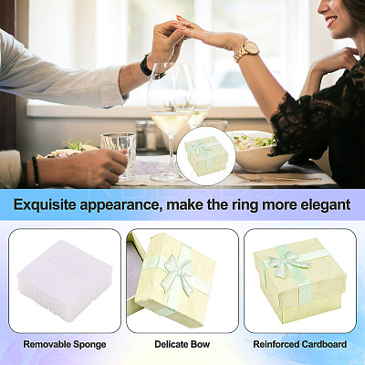 Square Paper Jewelry Ring Gift Boxes with Bowknot CON-TAC0010-80B-1