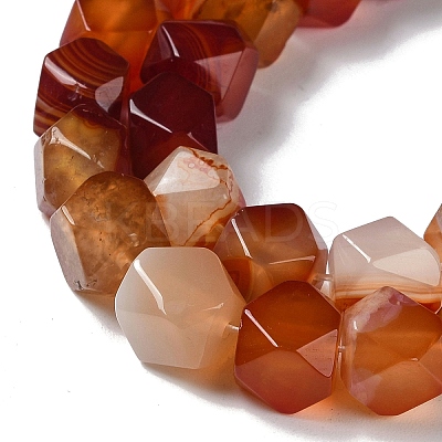 Natural Red Agate Star Cut Round Beads Strands G-M418-C04-01-1