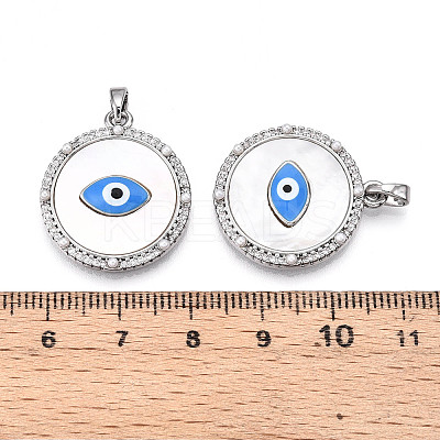 Brass Micro Pave Cubic Zirconia Pendants KK-N258-05P-1