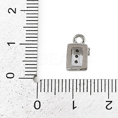 Brass Micro Pave Clear Cubic Zirconia Pendants LS-KK-L238-28P-1