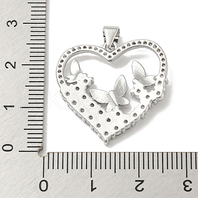 Rack Plating Brass Micro Pave Cubic Zirconia Pendants KK-F869-16P-1