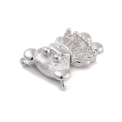 Brass Pave Clear Cubic Zirconia Pendants KK-Z061-18P-02-1