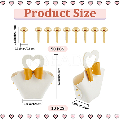 DIY PU Imitation Leather Heart Flower Purse Making Sets PURS-WH20005-04B-1