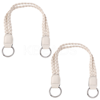 2Pcs Braided PU Leather Handles PURS-CL0001-18A-1