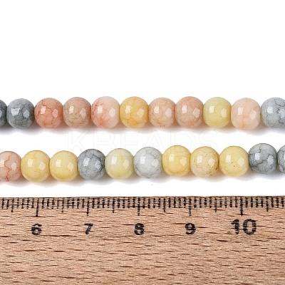 Ombre Effect Opaque Crackle Glass Beads Strands GLAA-Q106-01A-A11-1