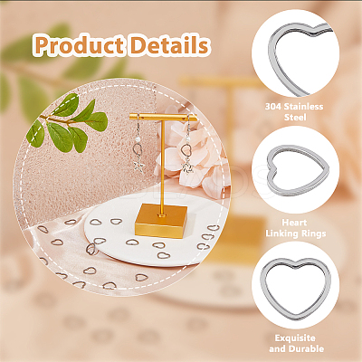 100Pcs 304 Stainless Steel Linking Ring STAS-DC0016-07-1