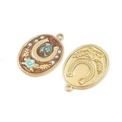 304 Stainless Steel Enamel Pendants STAS-C158-04G-03-1