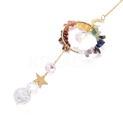 Moon & Teardrop Glass Hanging Suncatchers LS-HJEW-I011-04G-1