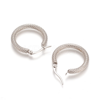 Tarnish Resistant 201 Stainless Steel Geometric Hoop Earrings LS-STAS-D171-12B-P-1