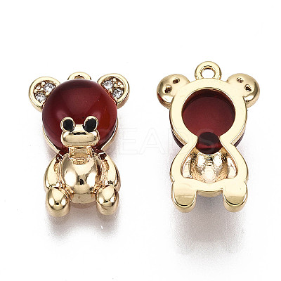 Brass Micro Pave Cubic Zirconia Charms LS-KK-N231-148-NF-1