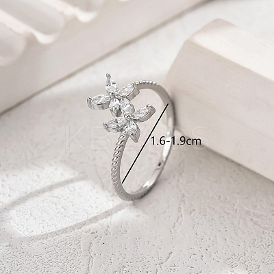 Flower Design Ladies Ring for Daily Wear EU5480-8-1