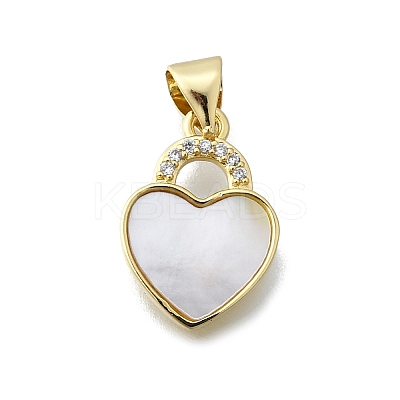 Brass Micro Pave Cubic Zirconia Pendants KK-V010-05G-01-1