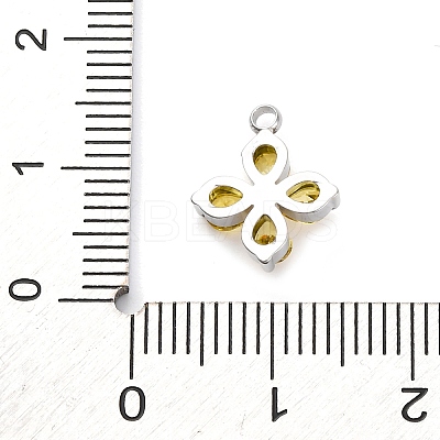 304 Stainless Steel Micro Pave Cubic Zirconia Pendants STAS-U042-06P-04-1