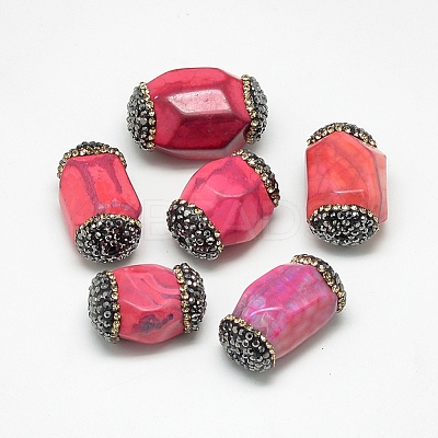 Natural Fire Crackle Agate Beads G-Q982-D04-1