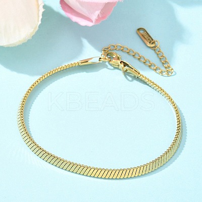 304 Stainless Steel Snake Chain Bracelets for Women LS-BJEW-U019-04G-02-1