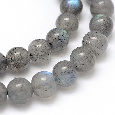 Natural Labradorite Round Bead Strands G-O087-05-6mm-1