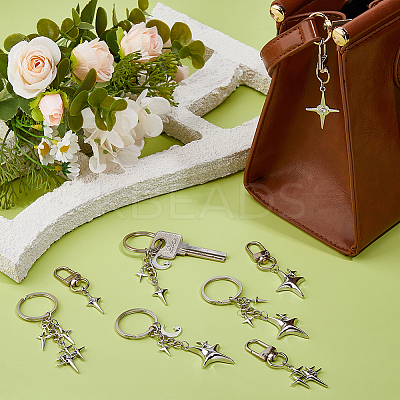 8Pcs Alloy Pendant Decoration and Keychains HJEW-DC00064-1