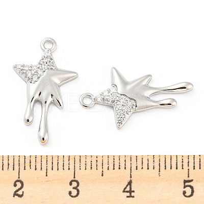 Brass Micro Pave Cubic Zirconia Pendants KK-E090-33P-1