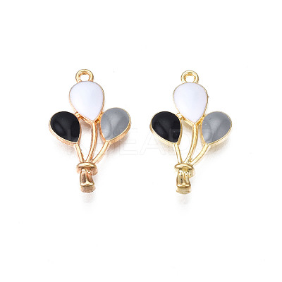 Rack Plating Alloy Enamel Pendants ENAM-N055-089A-1