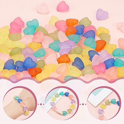 200Pcs 10 Colors Transparent Acrylic Beads FACR-CA0001-01-1
